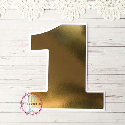baza kartki cyfra 1 lustrzane złoto