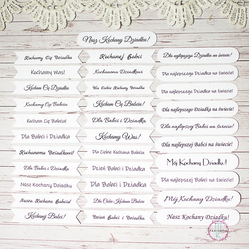 _DSC6397_www przykładowe napisy: Nasz Kochany Dziadku, Kochanej Babci, Najlepsza Babcia na świecie, Najlepszy Dziadek na świecie