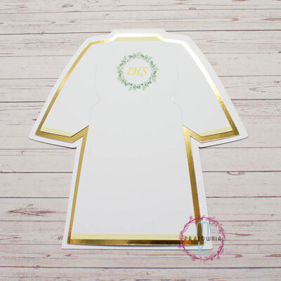 baza kartki w kształcie alby na komunie świętą