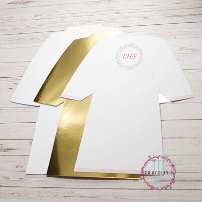 baza kartki z warstwami i różowym wiankiem na środku jako grafiką