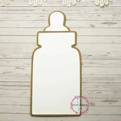 baza kartki w kształcie butelki + biała warstwa