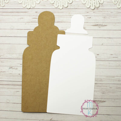 baza kartki w kształcie butelki + biała warstwa