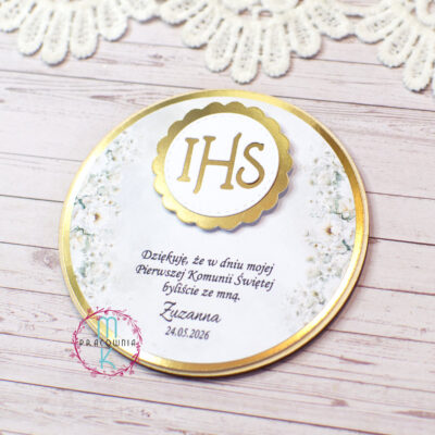 magnes kremowy jako podziękowanie dla gości komunijnych