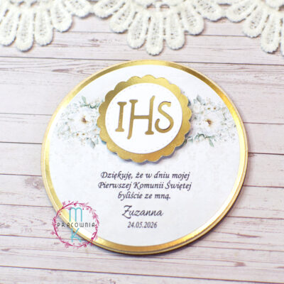 magnes kremowy jako podziękowanie dla gości komunijnych